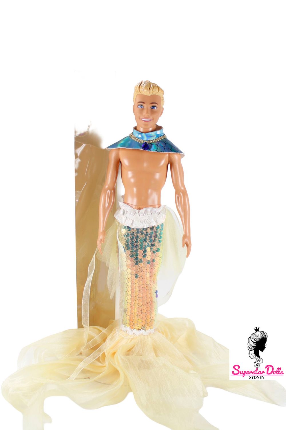 OOAK "Mystical Merman" Ken Dressed Barbie Doll