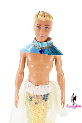 OOAK "Mystical Merman" Ken Dressed Barbie Doll