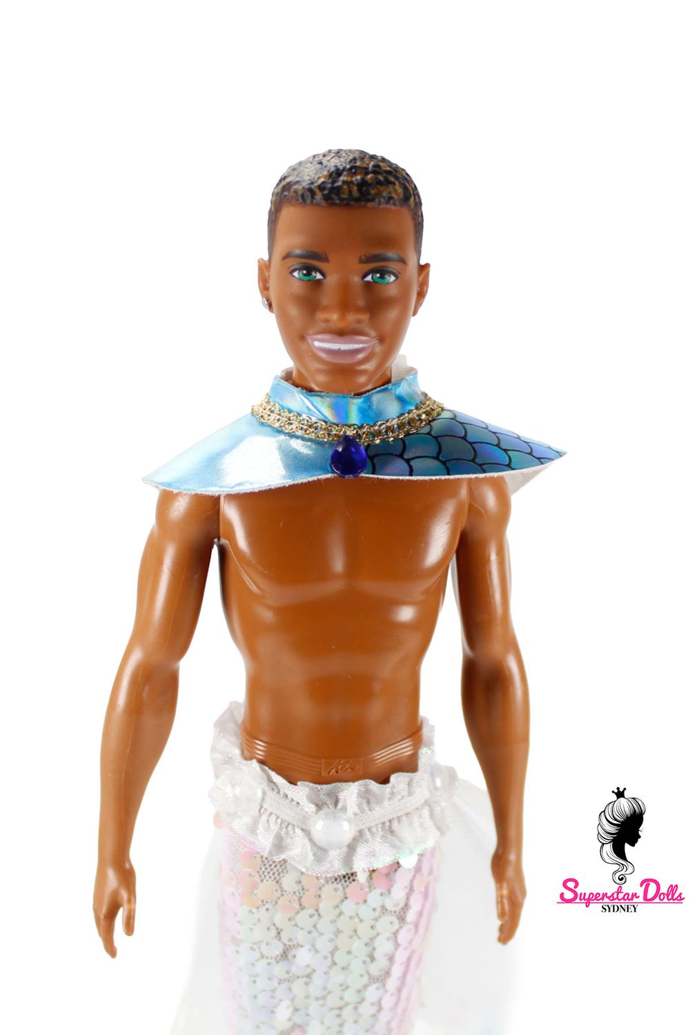 OOAK "Mystical Merman" African American (AA) Ken Dressed Barbie Doll