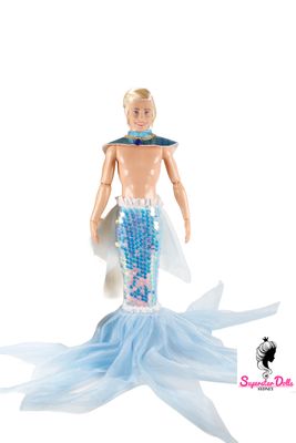 OOAK "Mystical Merman" Ryan Gosling Ken Dressed Barbie Doll