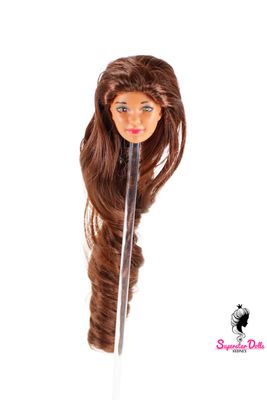 Runway Dolls: 80's/90's Superstar Era OOAK Kira Barbie Doll head with Custom Wig