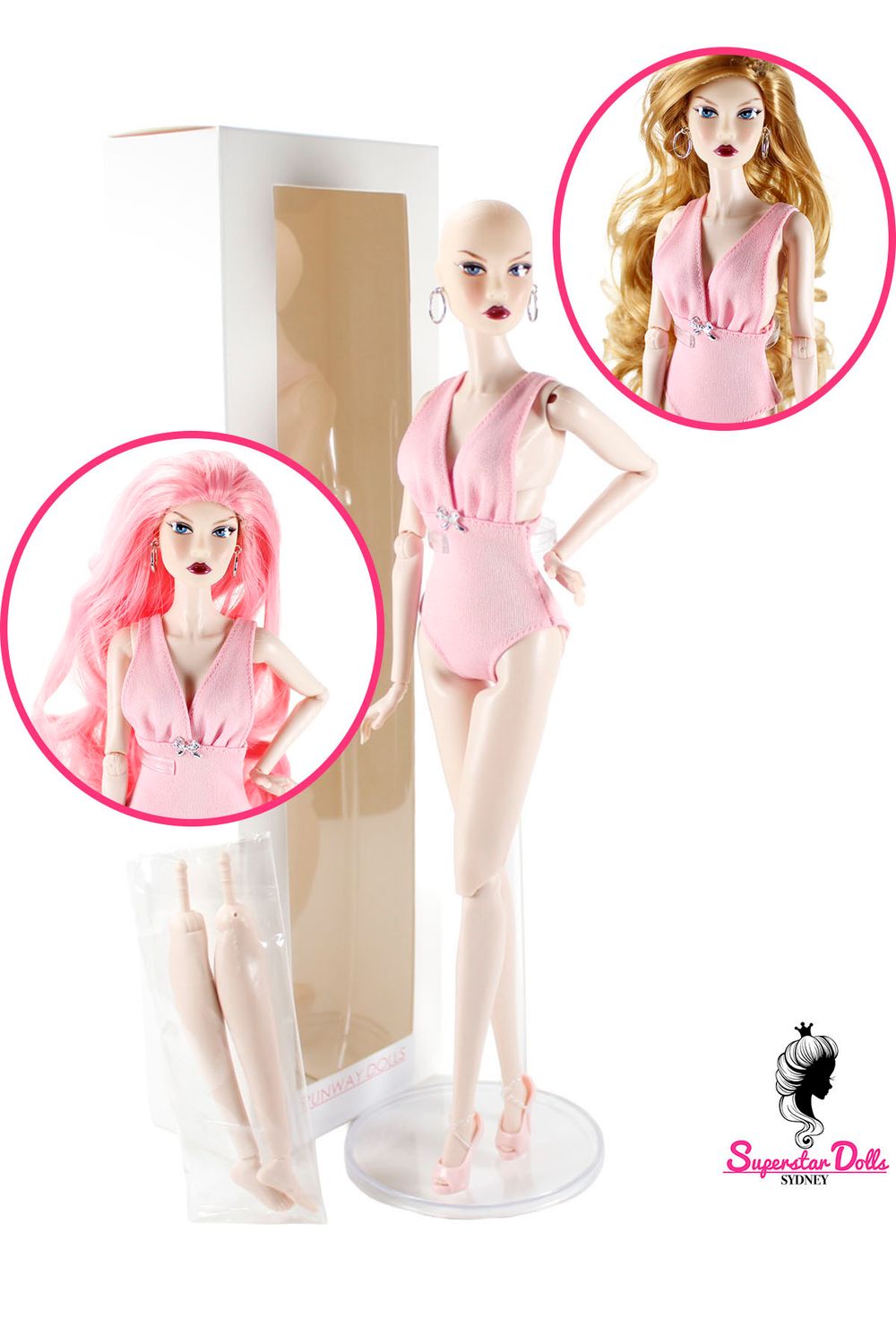 "Mega Hair" 12.5" Supermodel Fashion Doll with Wig set-Model 1