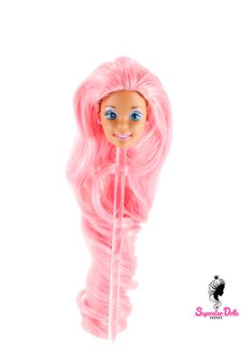 Runway Dolls: 80's/90's Superstar Era OOAK Barbie Doll head with Custom Wig