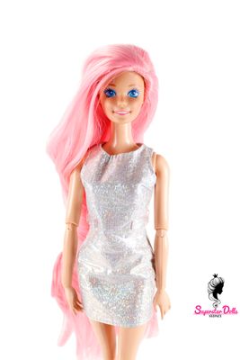 Runway Dolls: 80's/90's Superstar Era OOAK Dressed Barbie Doll with Custom Wig