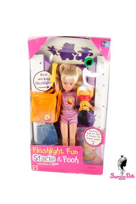 1997 "Flashlight Fun" Stacie &amp; Pooh Barbie Doll-NRFB