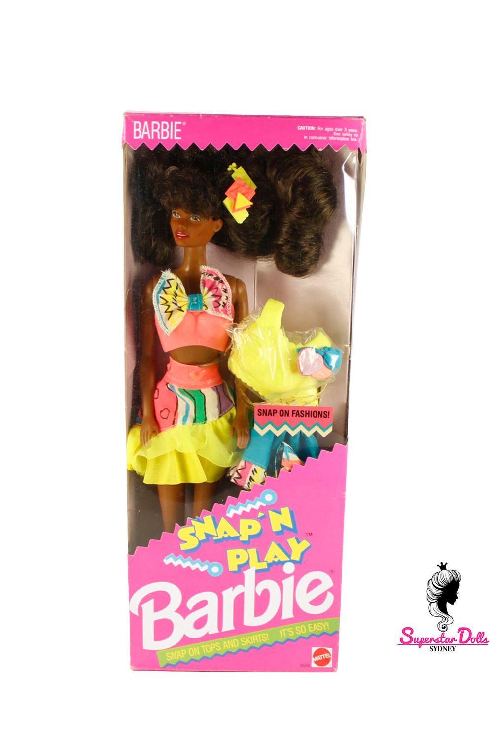 1991 "Snap'n Play" African American (AA) Barbie Doll-NRFB