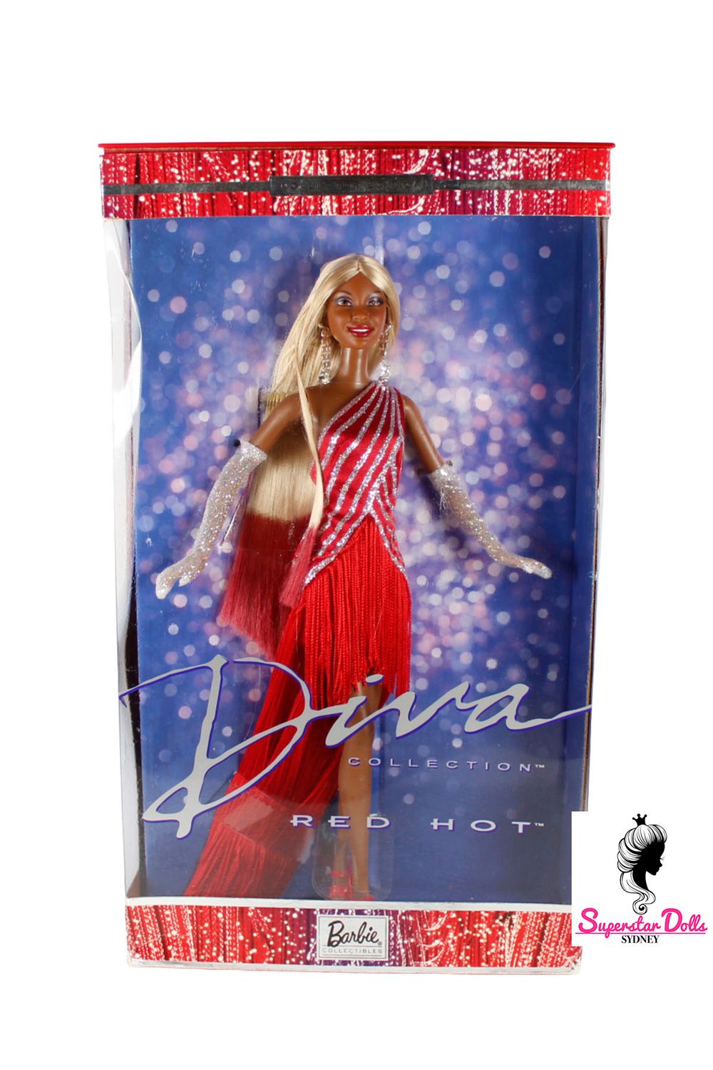 2002 Barbie Collectables: "Diva: Red Hot" African American (AA) Barbie Doll-NRFB