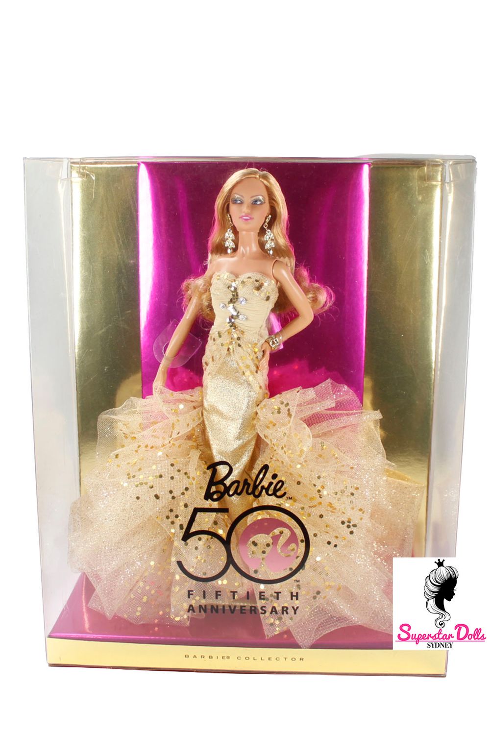 2009 Barbie Collector-Pink Label: "Fiftieth (50th) Anniversary" Barbie Doll-NRFB