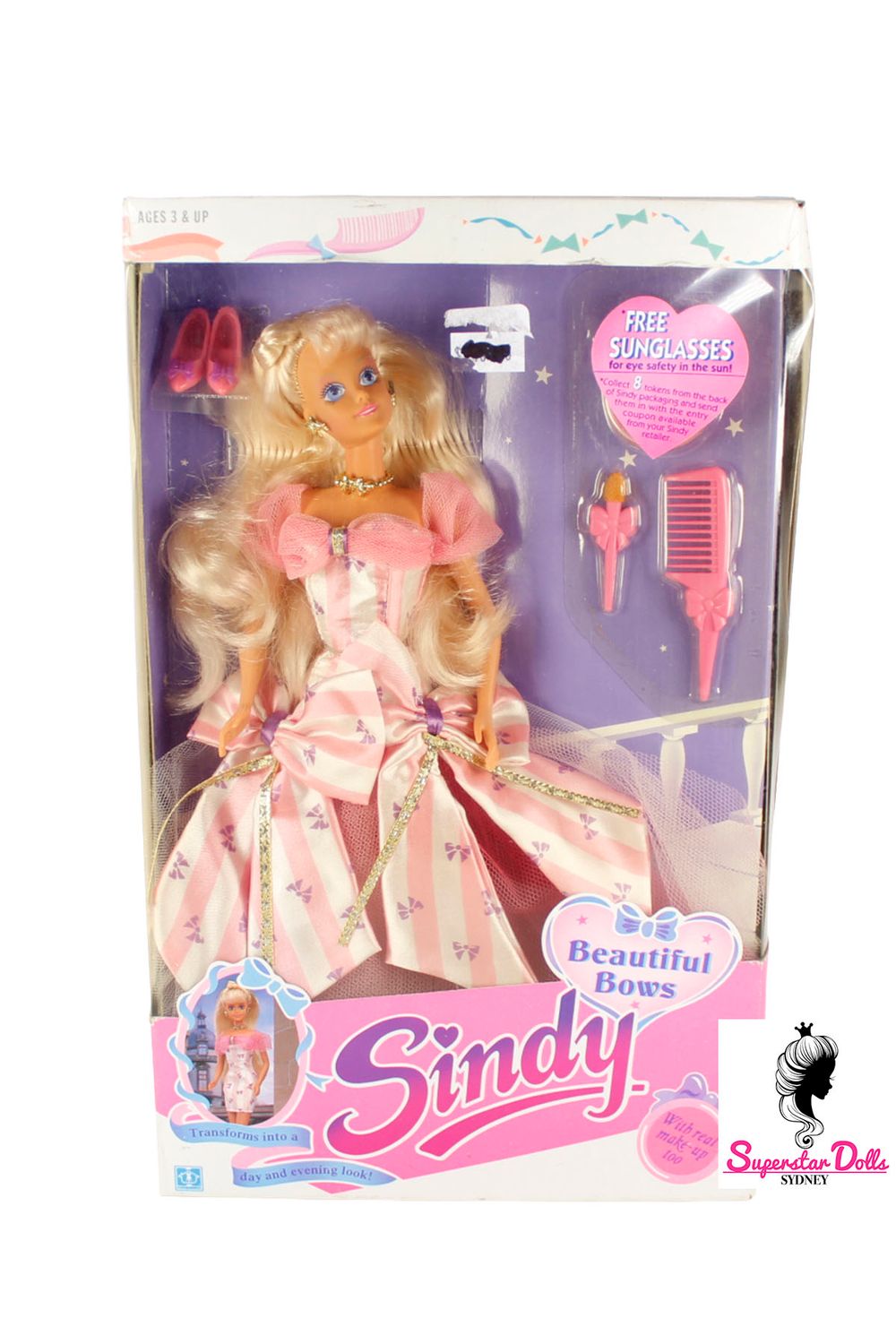 1990 Hasbro: "Beautiful Bows" Sindy Doll-NRFB
