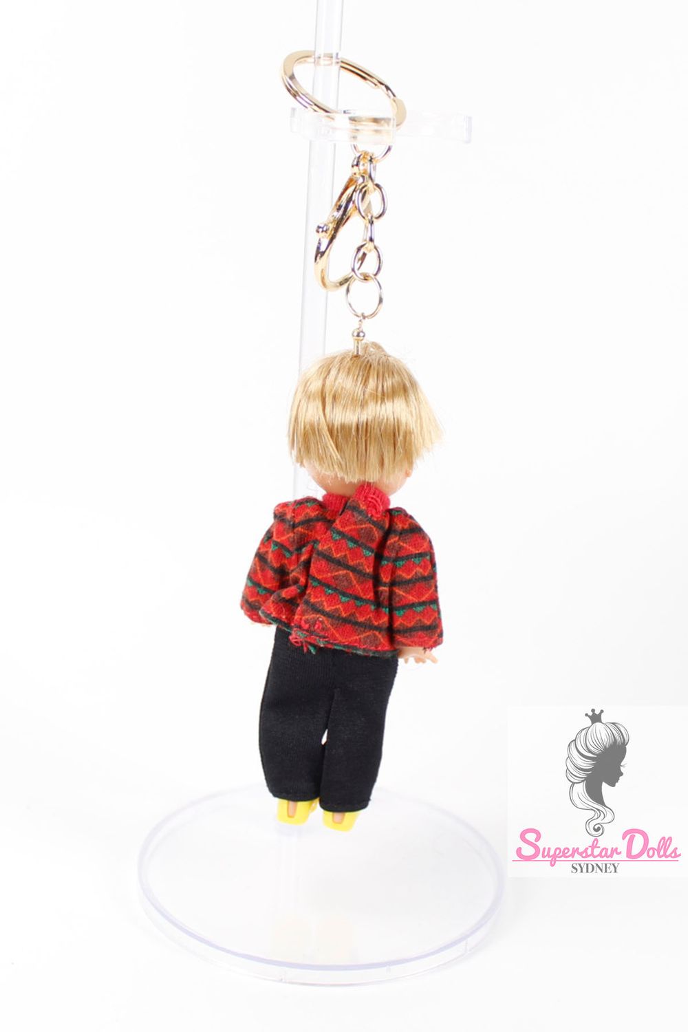 90's Era: OOAK 4" Tommy Kelly Custom Barbie Doll Keychain/Bag Charm