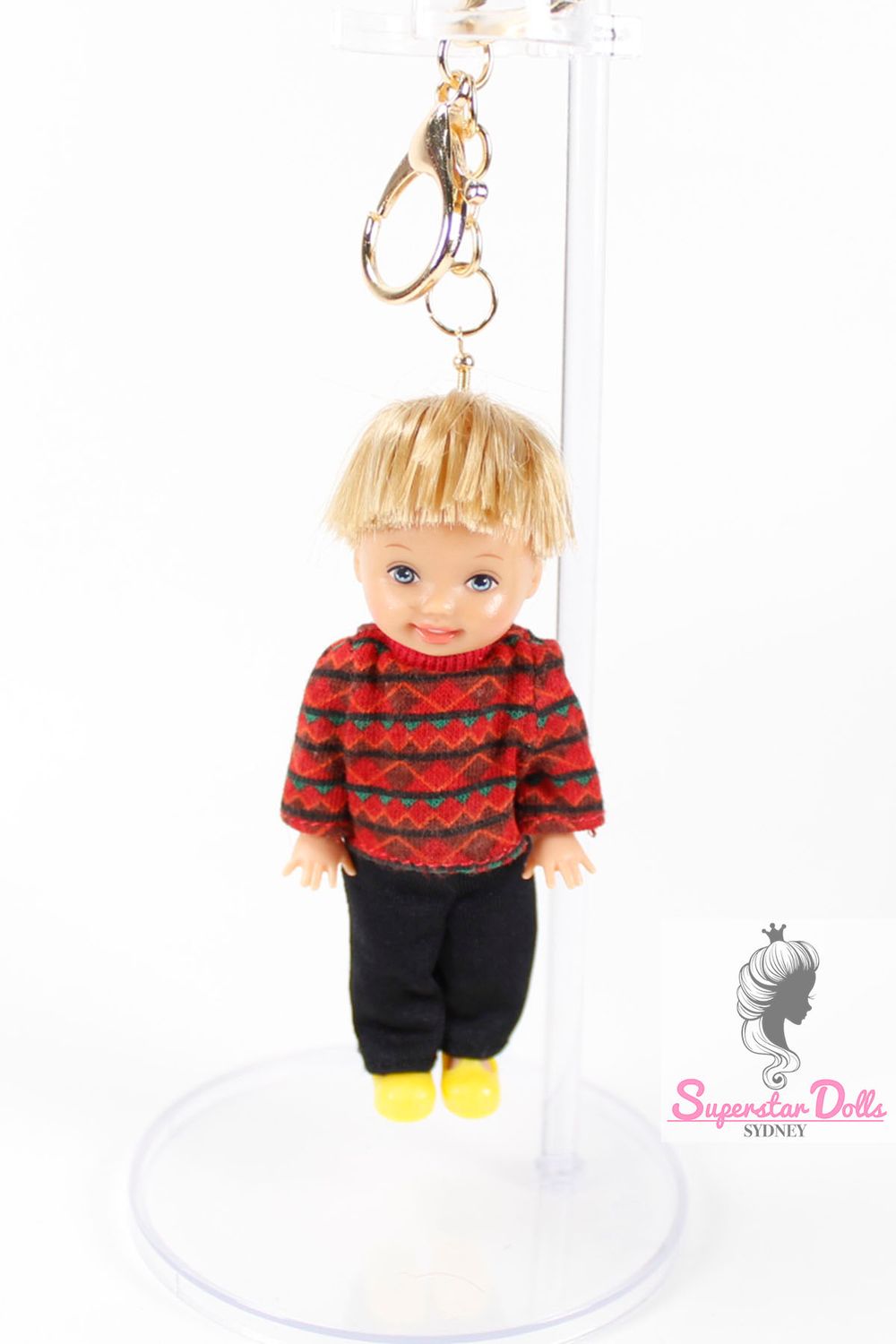 90's Era: OOAK 4" Tommy Kelly Custom Barbie Doll Keychain/Bag Charm