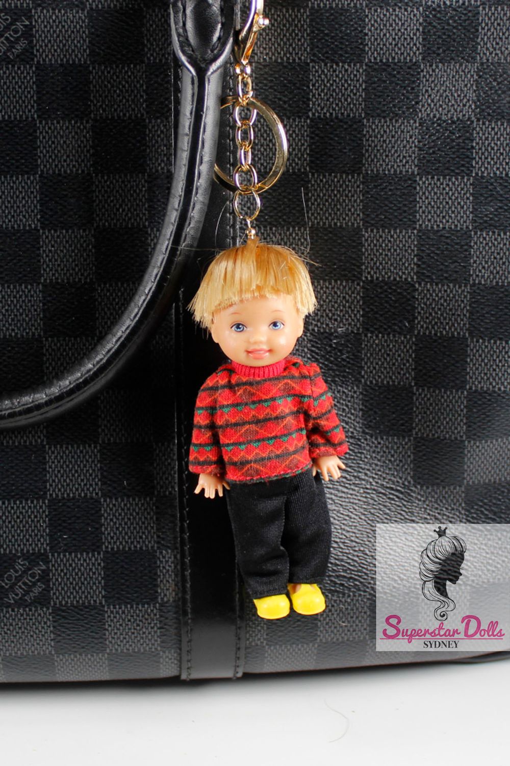 90's Era: OOAK 4" Tommy Kelly Custom Barbie Doll Keychain/Bag Charm