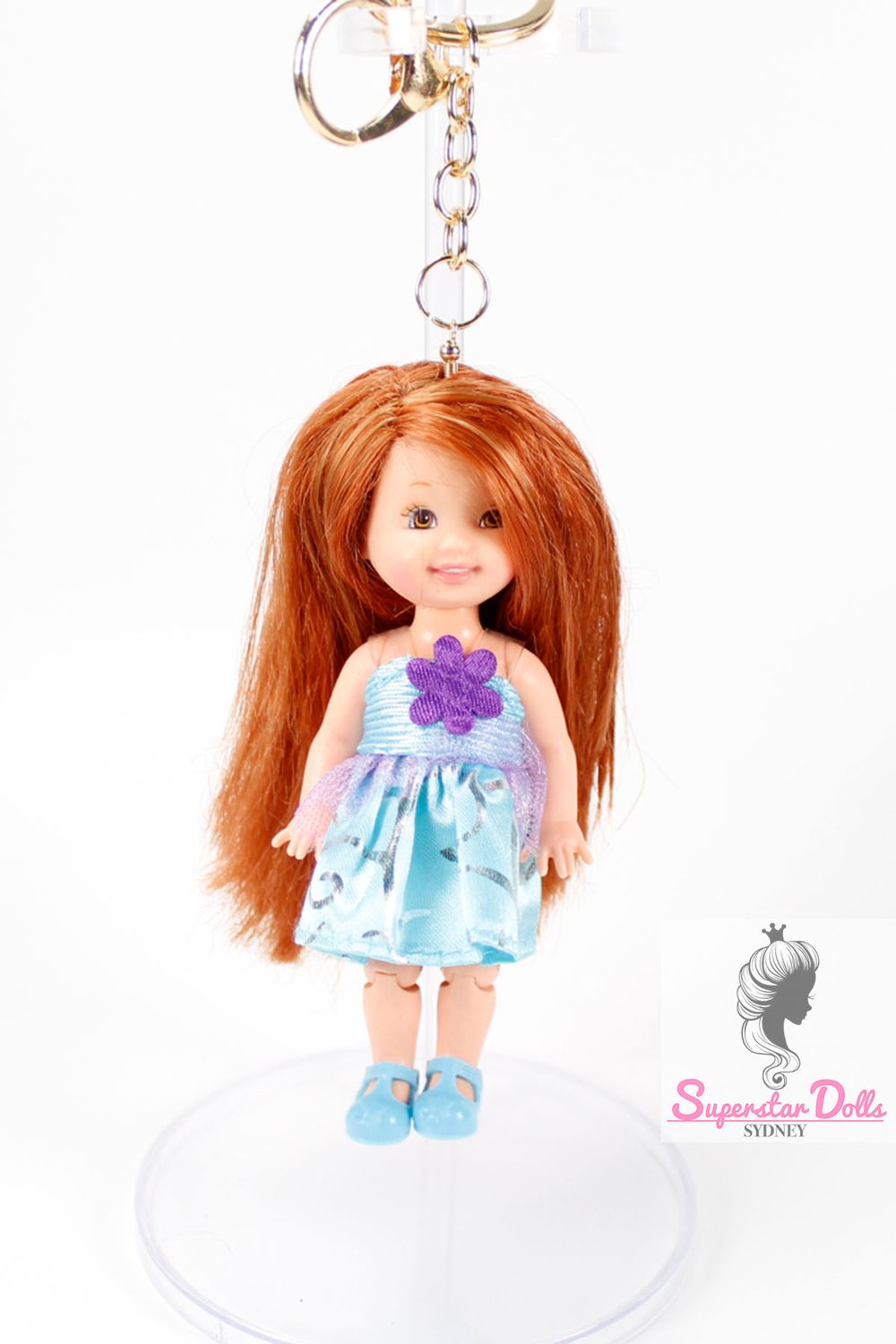 90's Era: OOAK 4" Kelly Custom Barbie Doll Keychain/Bag Charm