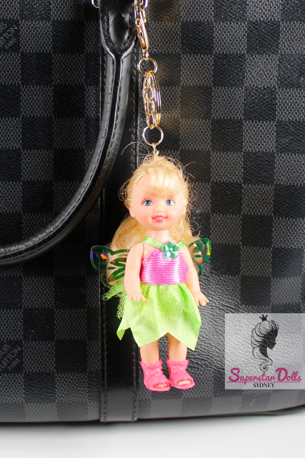 90's Era: OOAK 4" Kelly Custom Barbie Doll Keychain/Bag Charm