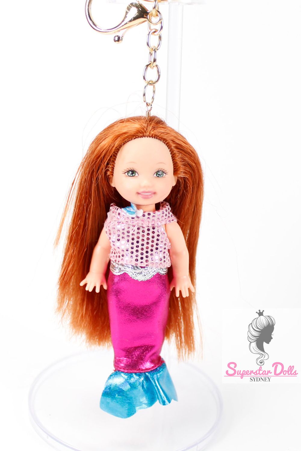 90's Era:  OOAK 4" Kelly Custom Barbie Doll Keychain/Bag Charm