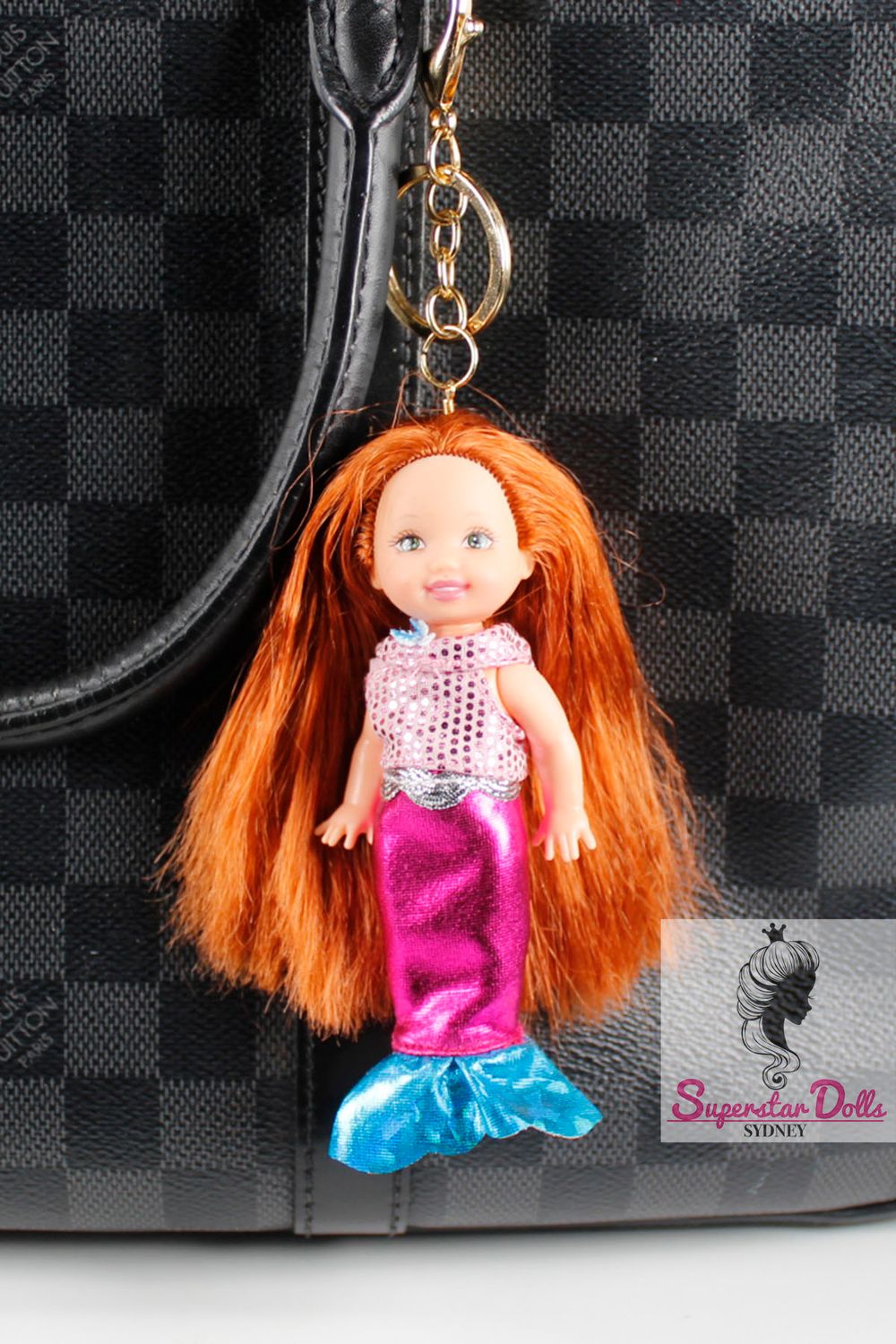 90's Era:  OOAK 4" Kelly Custom Barbie Doll Keychain/Bag Charm