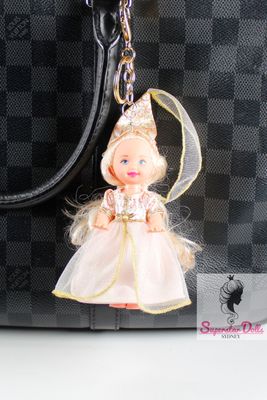 90's Era:  OOAK 4" Kelly Custom Barbie Doll Keychain/Bag Charm