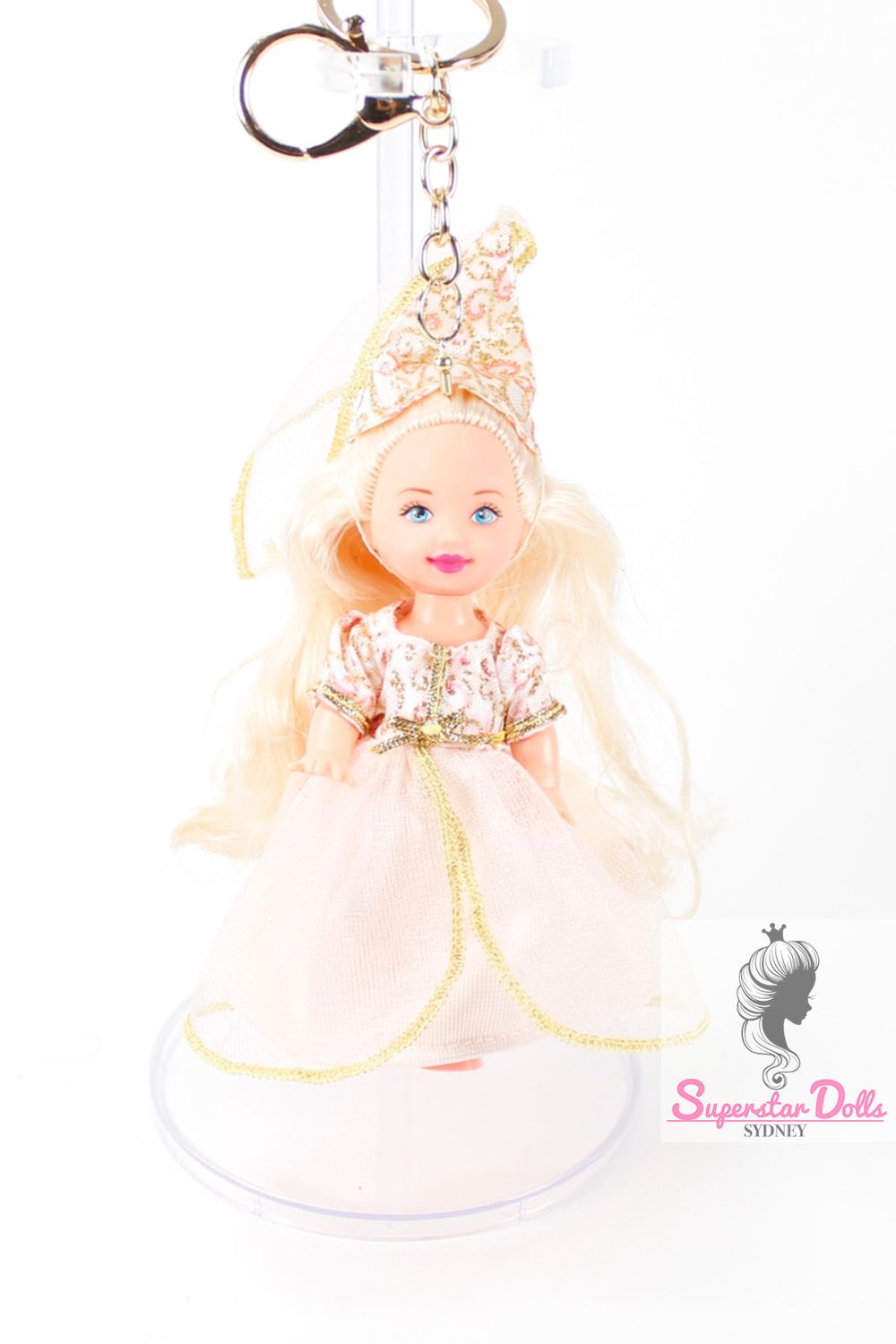 90's Era:  OOAK 4" Kelly Custom Barbie Doll Keychain/Bag Charm