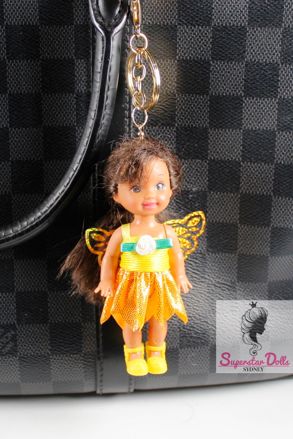 90's Era: OOAK 4" Kelly Custom Barbie Doll Keychain/Bag Charm