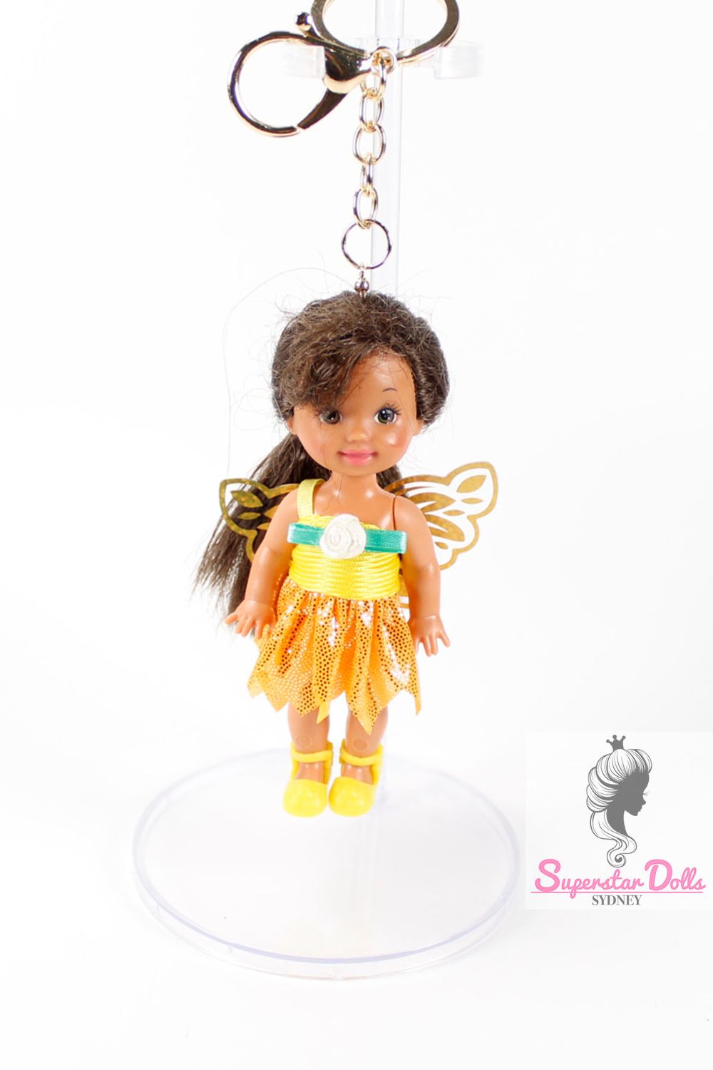 90's Era: OOAK 4" Kelly Custom Barbie Doll Keychain/Bag Charm