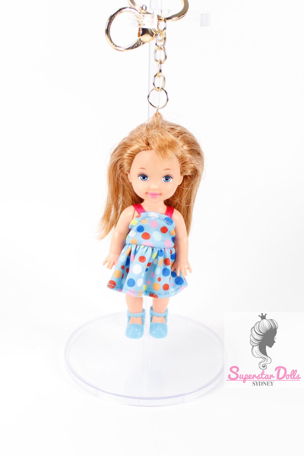 90's Era: OOAK 4" Kelly Custom Barbie Doll Keychain/Bag Charm