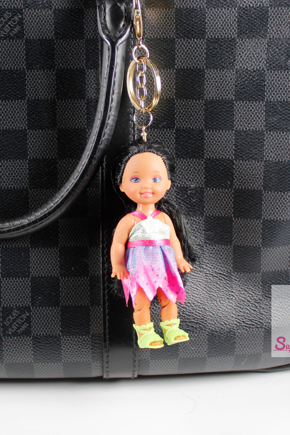 90's Era: OOAK 4" Kelly Custom Barbie Doll Keychain/Bag Charm
