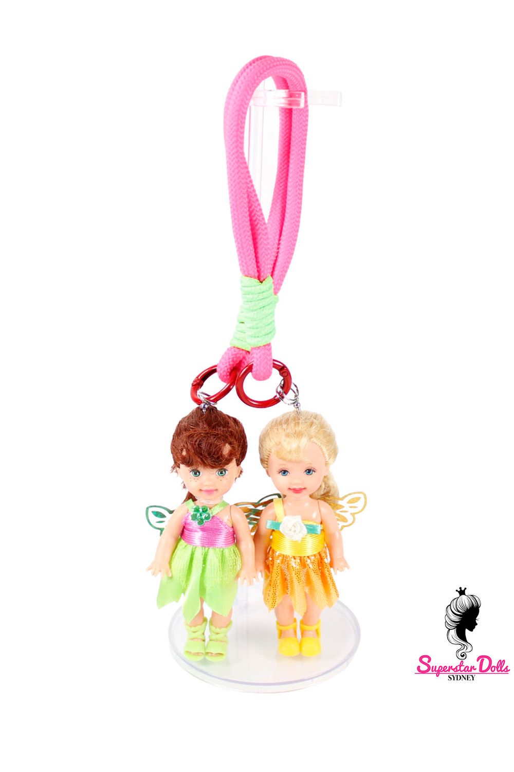 90's Era: OOAK 4" Kelly Custom Barbie Twin Doll Keychain/Bag Charm