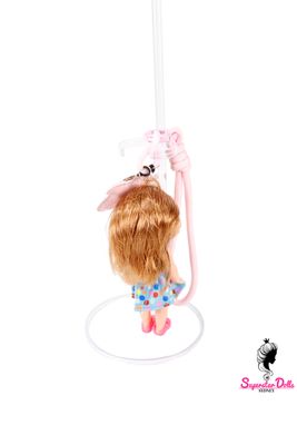 90's Era: OOAK 4" Kelly Custom Barbie Doll Keychain/Bag Charm