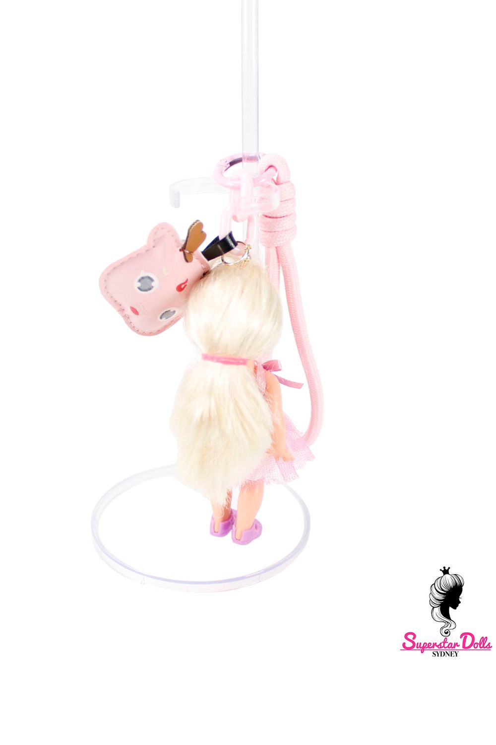 90's Era: OOAK 4" Kelly Custom Barbie Doll Keychain/Bag Charm