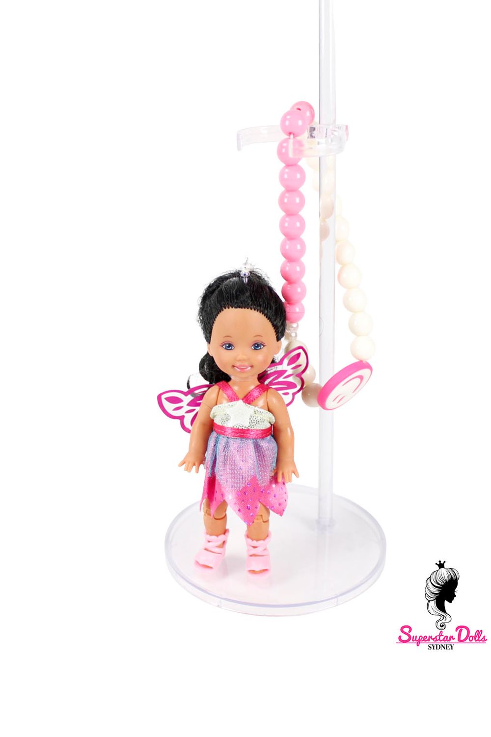 90's Era: OOAK 4" Kelly Custom Barbie Doll Keychain/Bag Charm