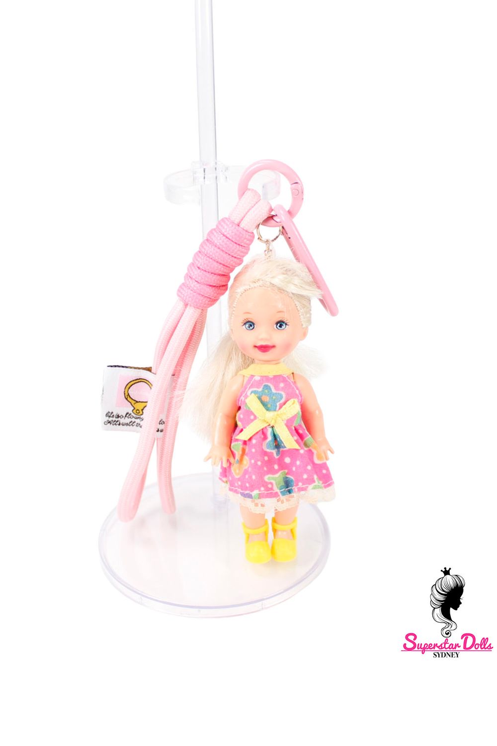 90's Era: OOAK 4" Kelly Custom Barbie Doll Keychain/Bag Charm