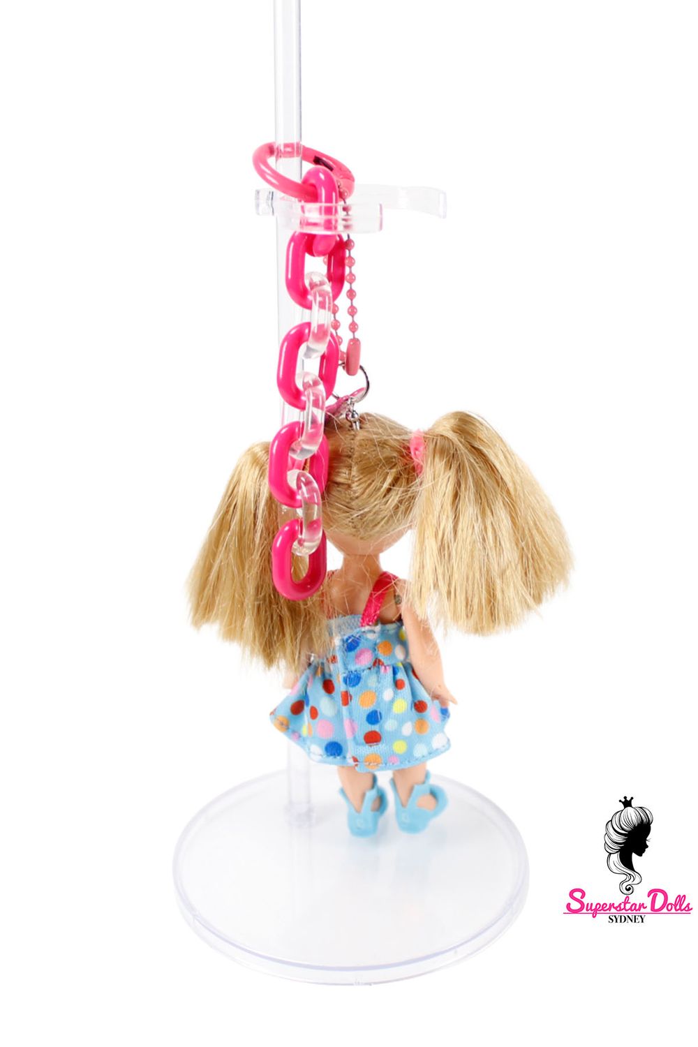90's Era: OOAK 4" Kelly Custom Barbie Doll Keychain/Bag Charm