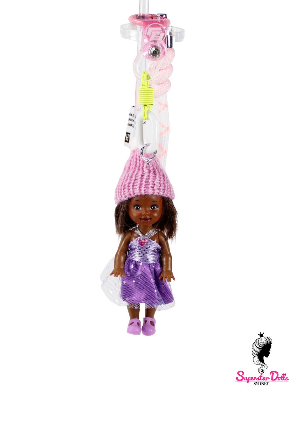 90's Era: OOAK 4" Kelly Custom Barbie Doll Keychain/Bag Charm