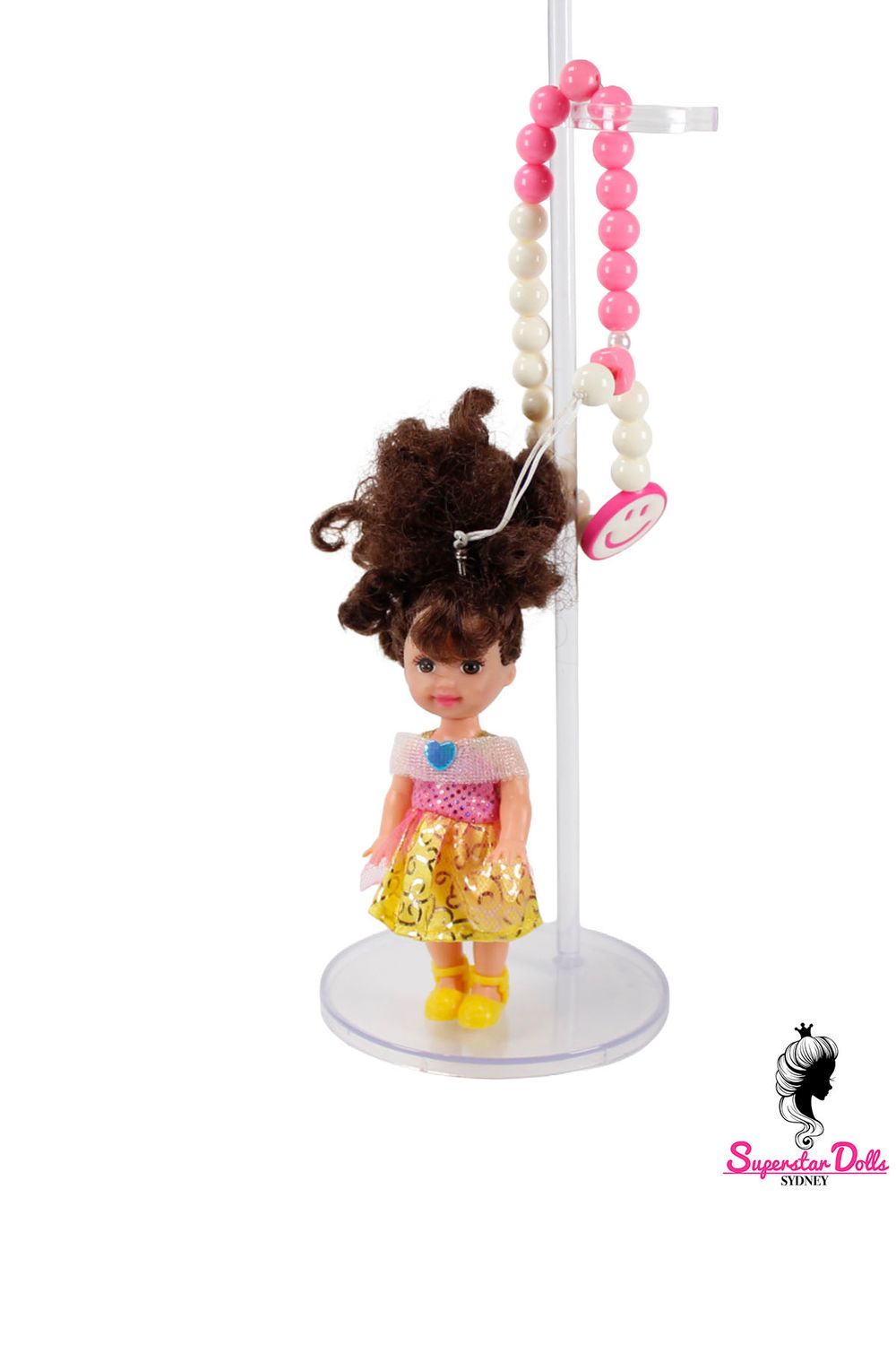 90's Era: OOAK 4" Kelly Custom Barbie Doll Keychain/Bag Charm
