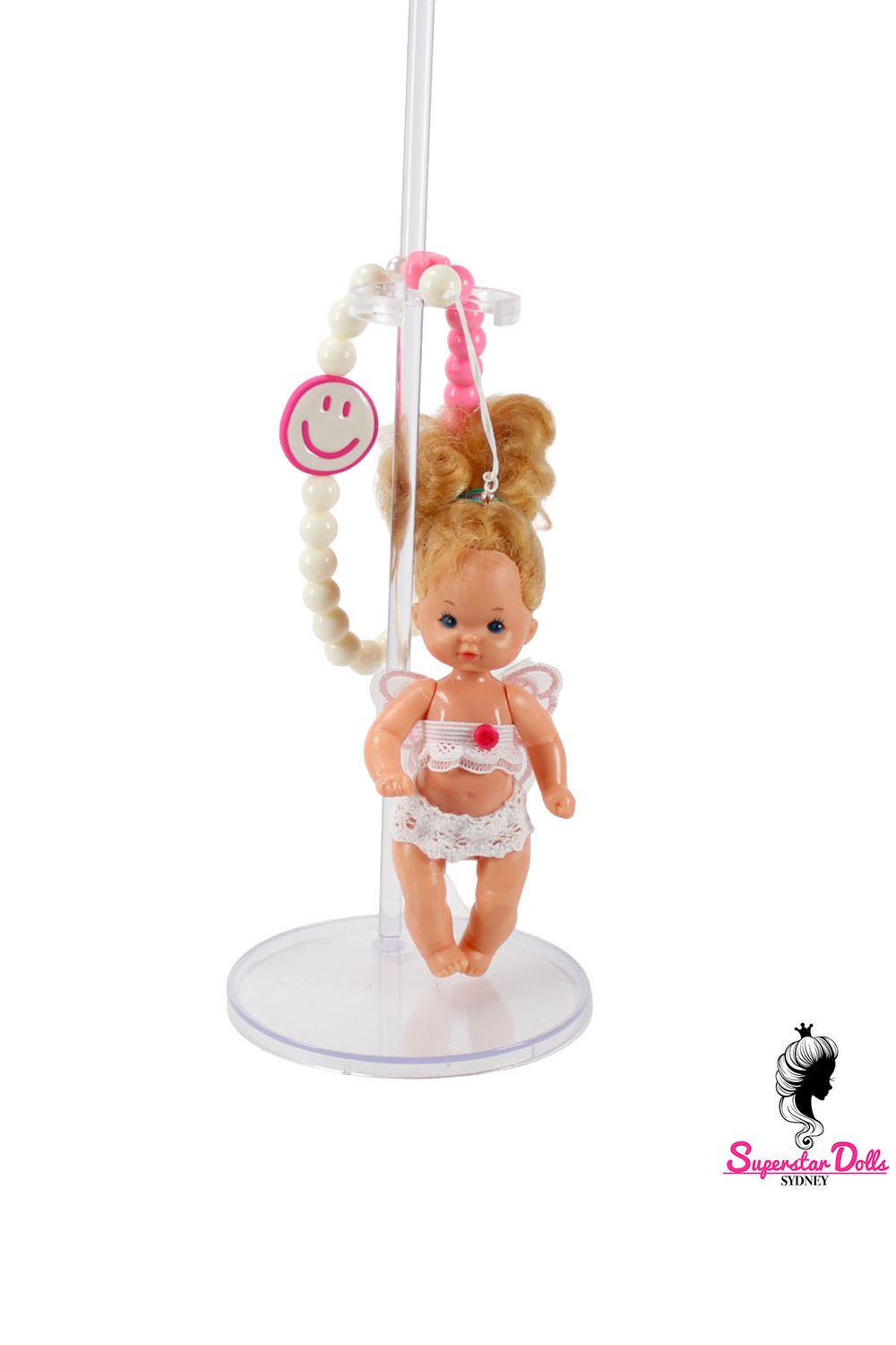 80's Era OOAK 4" "Heart Family" Baby Barbie Doll Keychain/Bag Charm