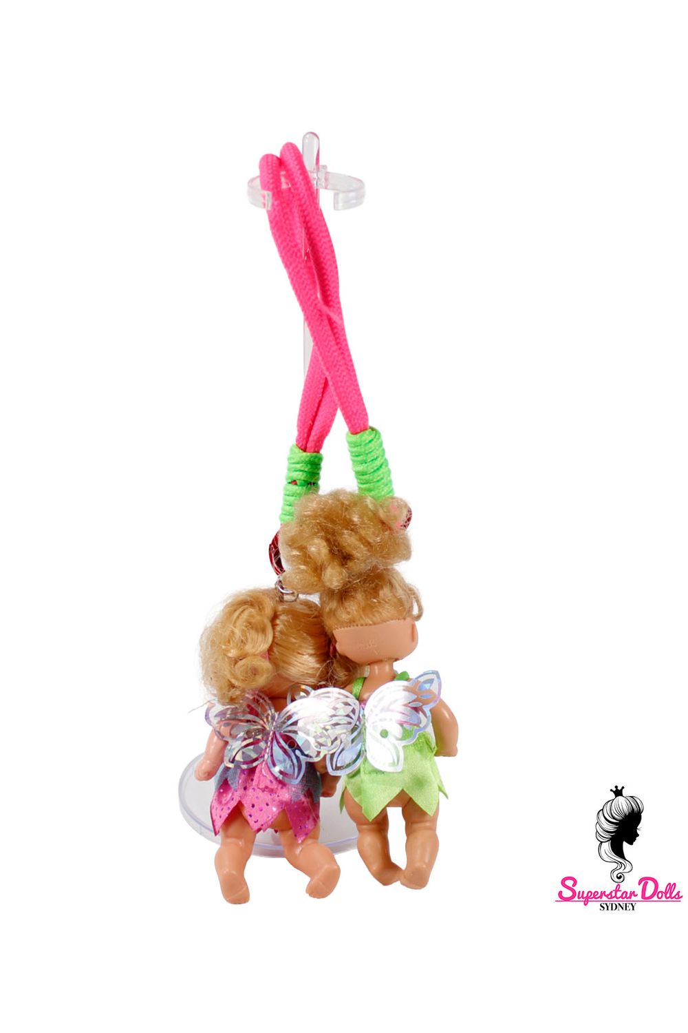 80's Era: OOAK 4" "Heart Family Babies" Custom Barbie Doll Twin Doll Keychain/Bag Charm