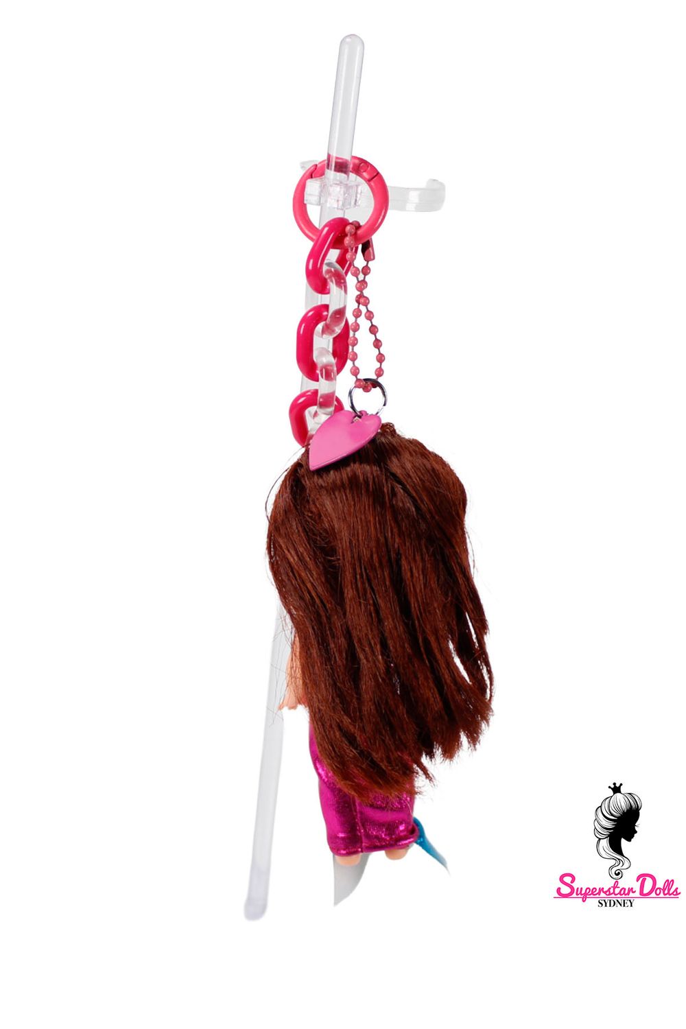 90's Era: OOAK 4" Kelly Custom Barbie Doll Keychain/Bag Charm