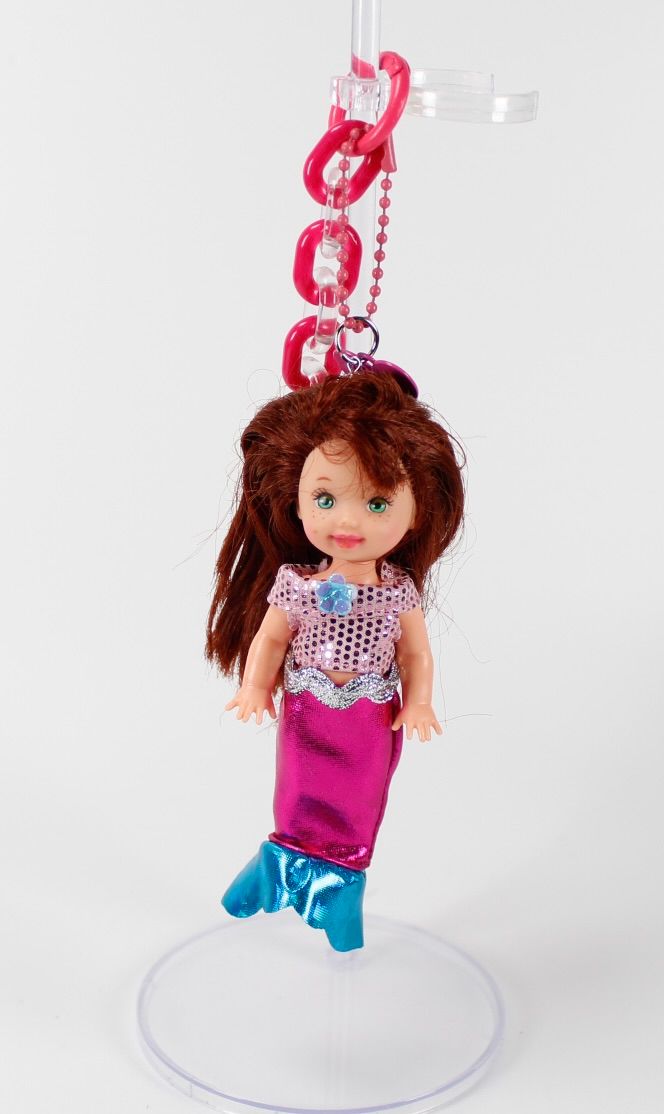90's Era: OOAK 4" Kelly Custom Barbie Doll Keychain/Bag Charm