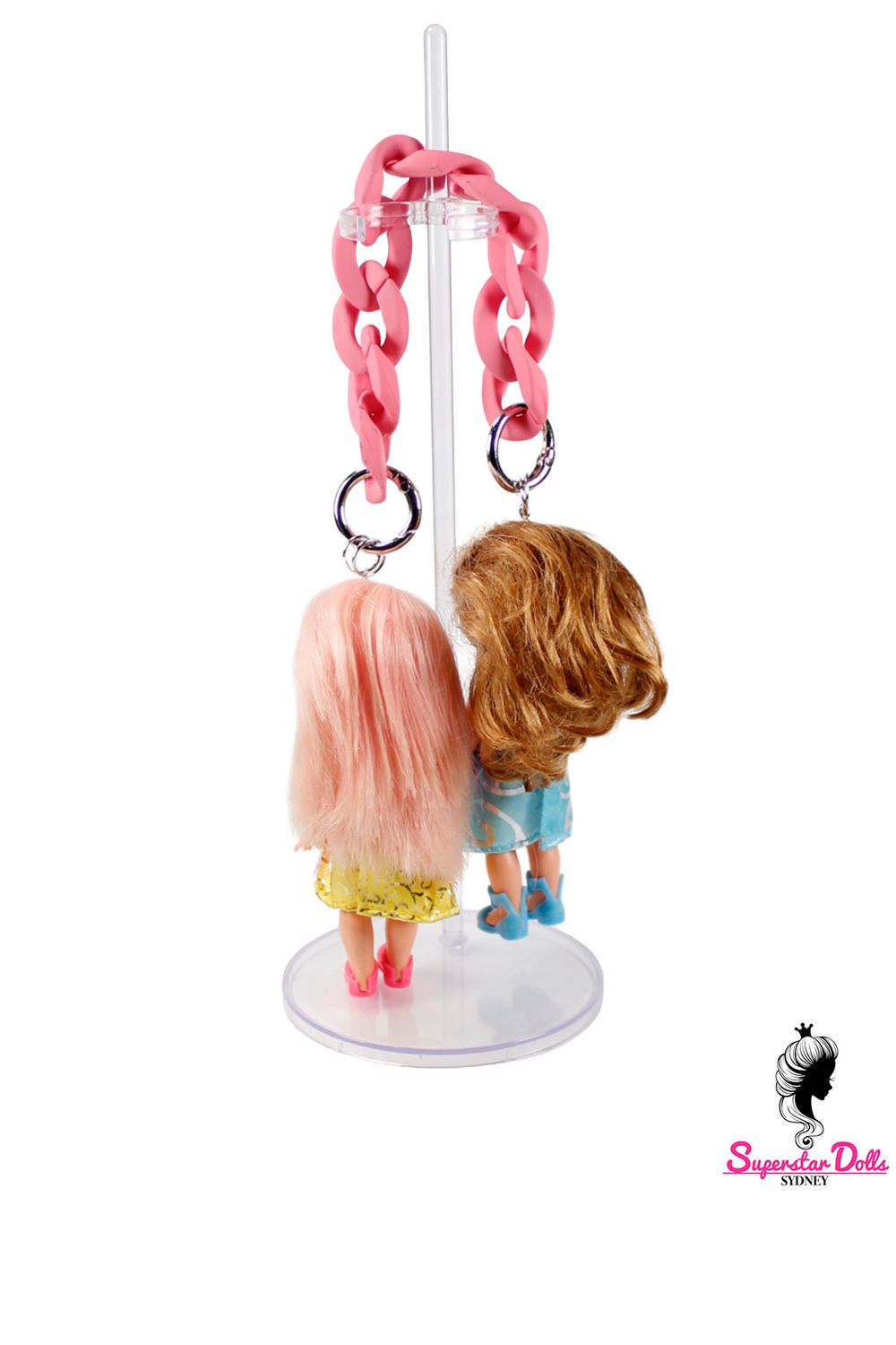 90's Era: OOAK 4" Kelly Custom Barbie Twin Doll Keychain/Bag Charm