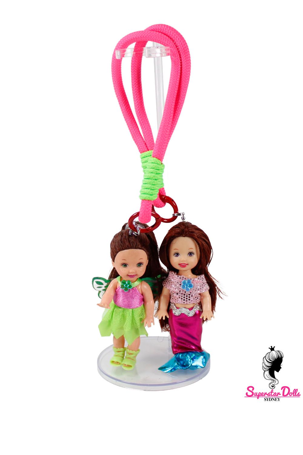 90's Era: OOAK 4" Kelly Custom Barbie Twin Doll Keychain/Bag Charm