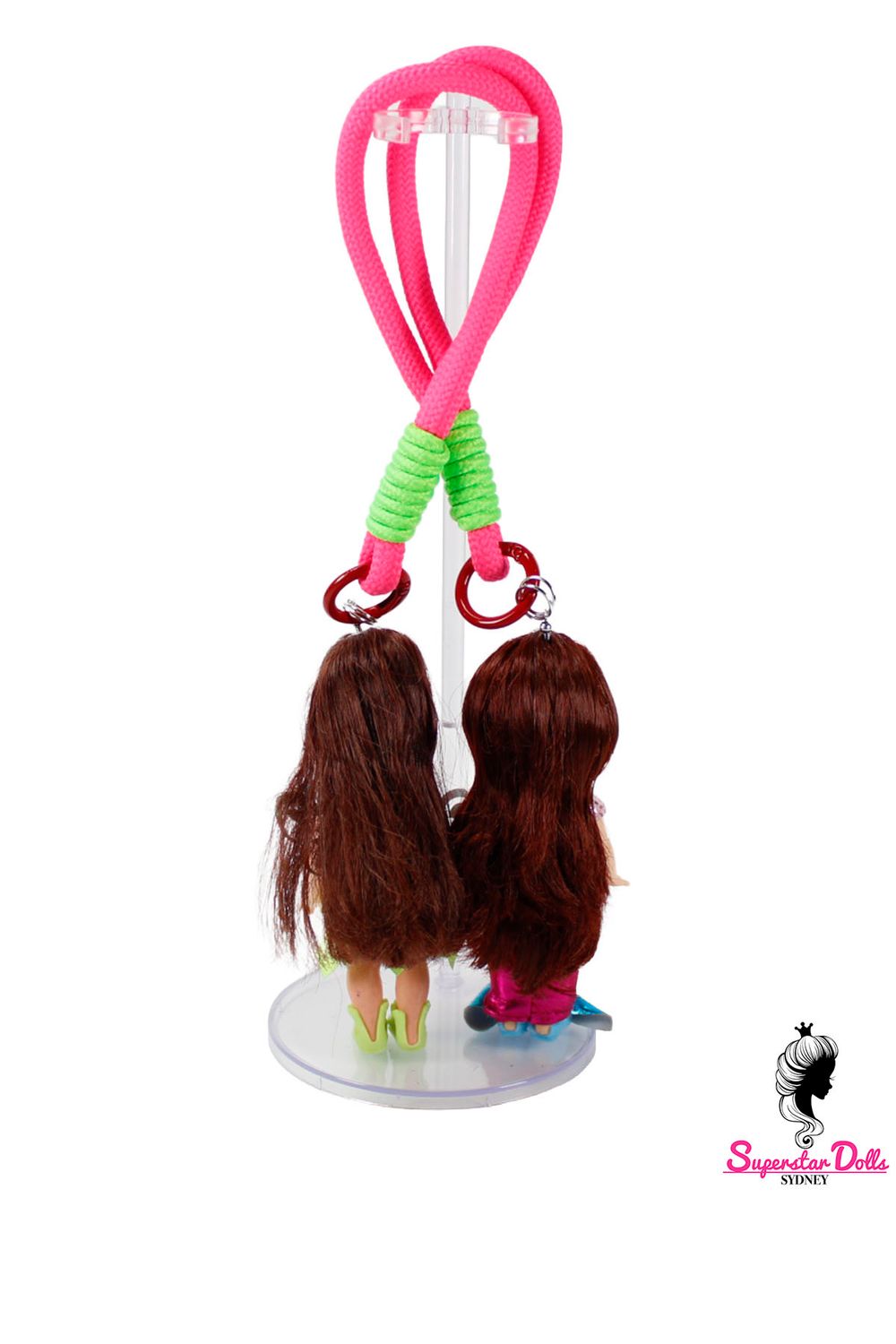 90's Era: OOAK 4" Kelly Custom Barbie Twin Doll Keychain/Bag Charm