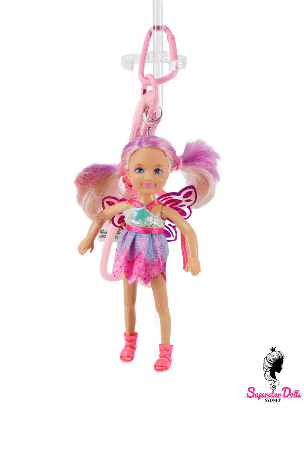 OOAK 4" Kelly Custom Barbie Doll Keychain/Bag Charm
