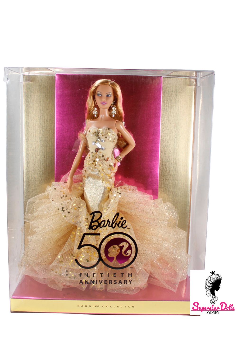 2009 Barbie Collector-Pink Label: "Fiftieth (50th) Anniversary" Barbie Doll-NRFB
