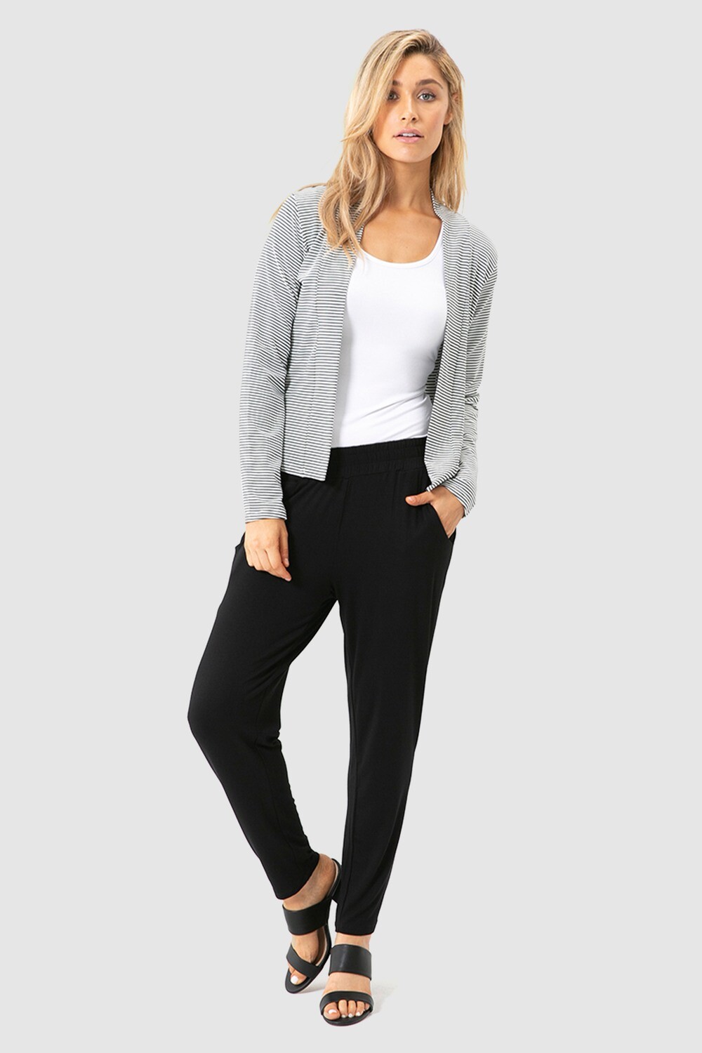 BAMBOO BODY PEGGY TROUSER, COLOUR: BLACK, SIZE: SMALL