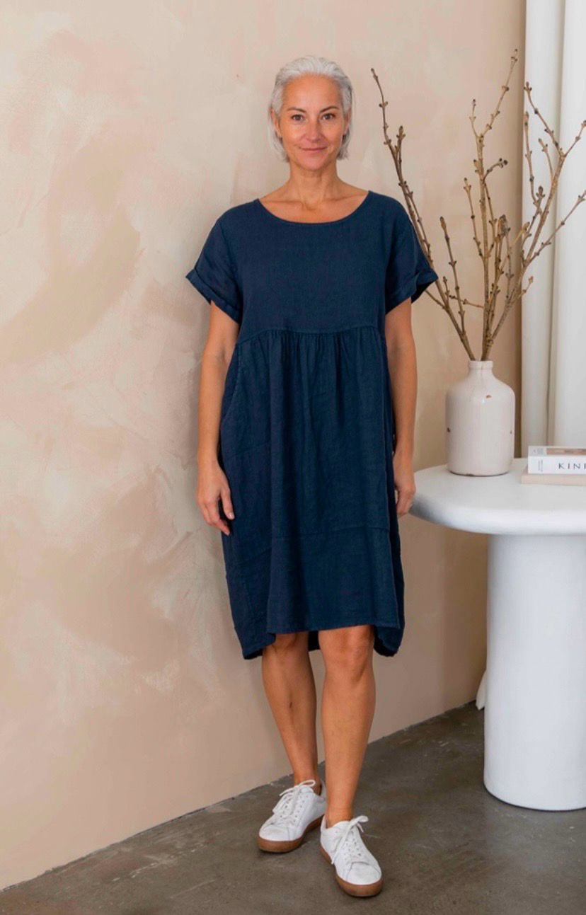 THE ITALIAN CARTEL Adriana Dress, Colour: Navy