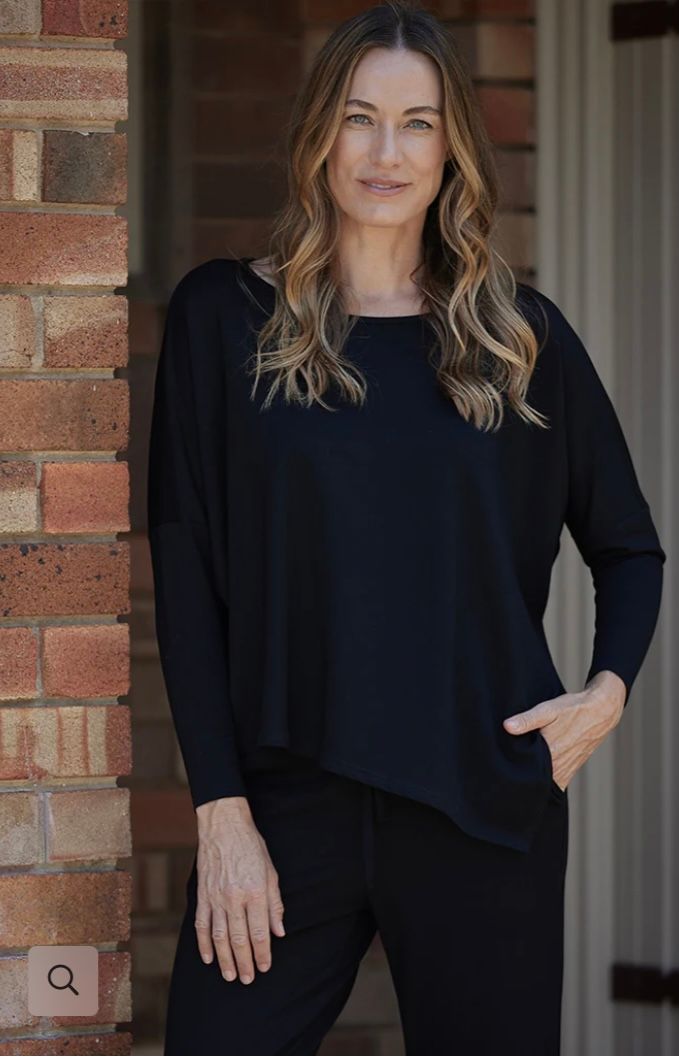 BAMBOO BODY Terry relax boatneck
