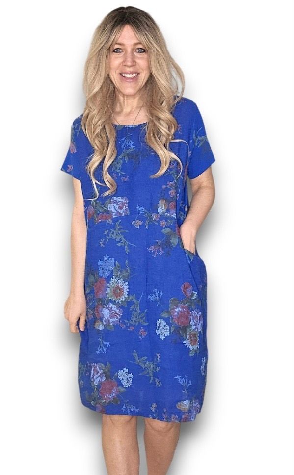 HELGA MAY Bouquet linen dress