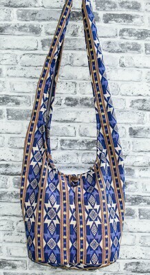 Blue Geometric Sling Bag, Bohemian Bag, Women Crossbody Bag, Hippie Handbag