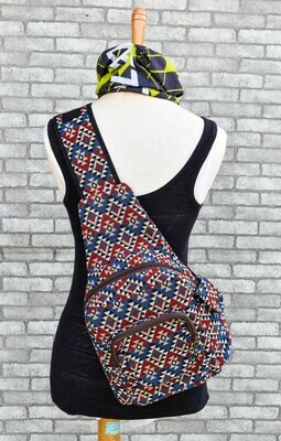 Sling Backpack, Geometric Backpack, Tribal Bag, Small Backpack, Workout Backpack, Festival Accessories, Hippie Shoulder Bag, Bohemian Bag