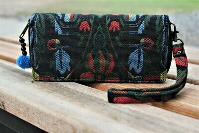 Colorful Wristlet Aztec Wallet - Boho wallet Purse,Bi Fold iPhone 10 wallet,Geometric Vegan Wallets,Handmade wallet thai hill tribe